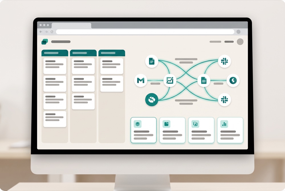 Business operations platform with connected modules